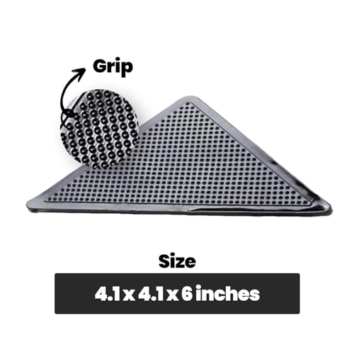Muddy Mat® Heavy Duty Non-Slip Reusable Rug Corner Pads - Double-Sided Adhesive Pad for Corners and Sides on Hardwood Floors, Area Rugs - Keep Your Rug in Place (Pack of 4) - Image 3