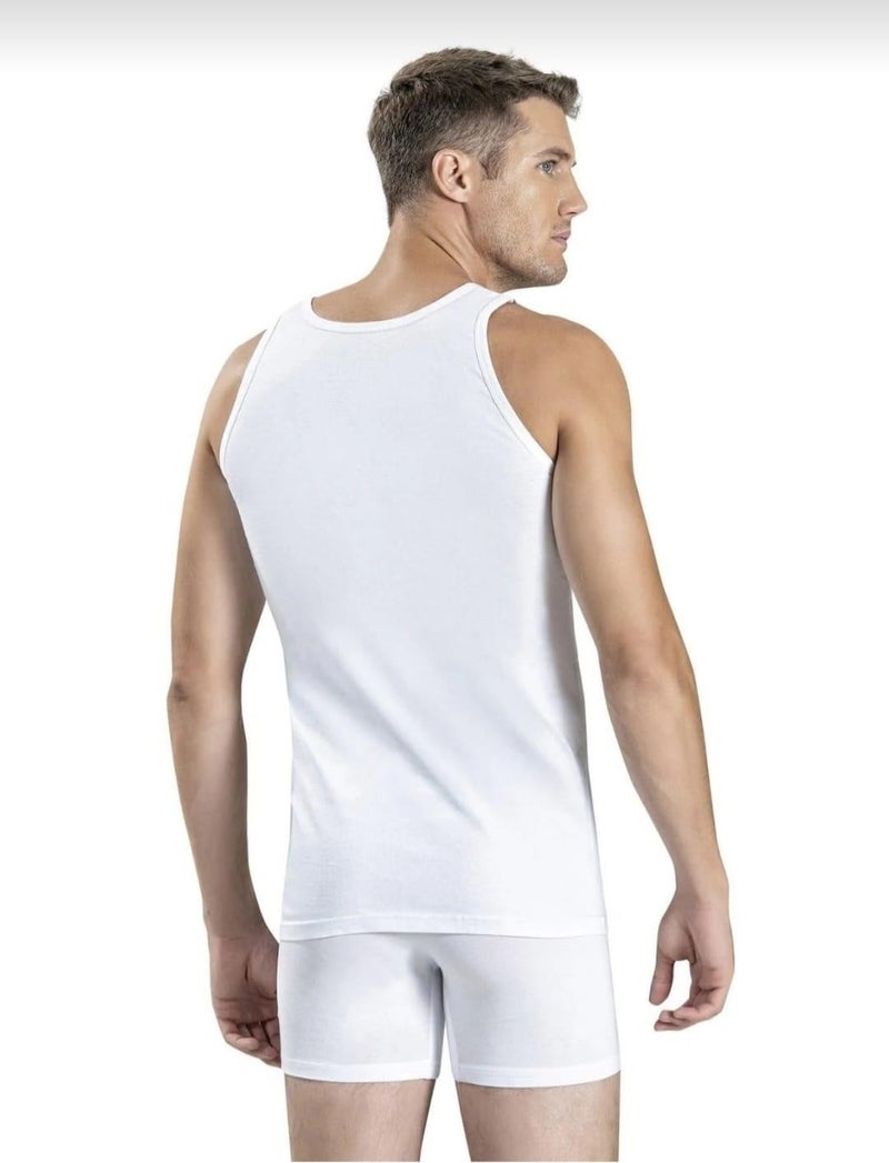 Jiber 101 Men's Combed Cotton Wide Strapped Undershirt Single  - Image 3