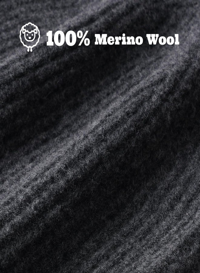 ACUSHLA 100% Merino Wool Cuff Beanie for Men & Women Knitted Winter Hat Unisex Watch Cap Skullie for Cold Weather, Dark Grey, M-L - Image 3