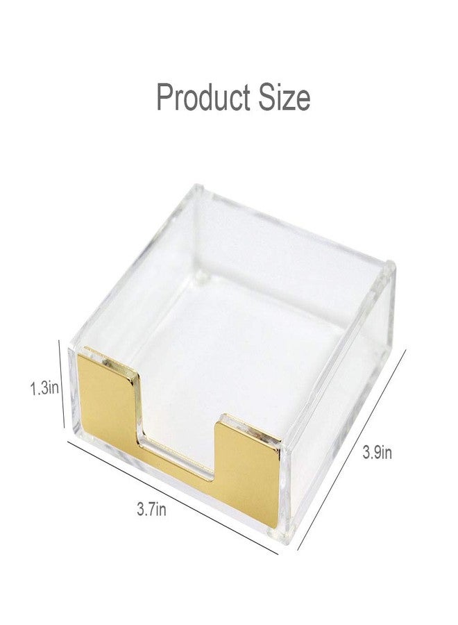 مالتي باي مجموعة MultiBey المكتبية المصنوعة من الأكريليك الشفاف، تتضمن حوامل ملاحظات ذاتية اللصق وأداة إزالة الدبابيس، وحامل وموزع دفاتر الملاحظات، ولوازم مكتبية ومدرسية (ذهبي). - Image 2