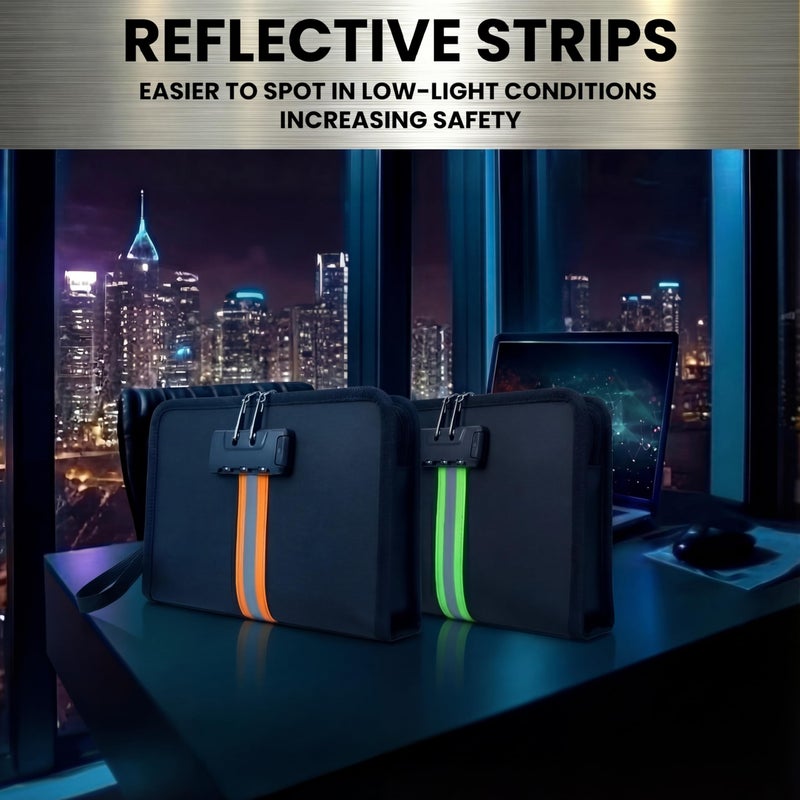 Saysurey 2 Pcs Fireproof Money Bag with Lock and Zipper, 8.2 x 5.7 x 1.1 Inch Waterproof Money Bag Waterproof Cash Storage Pouch Suitable for Cash, Mobile Phones, Keys, Credit Cards, Passports - Image 5