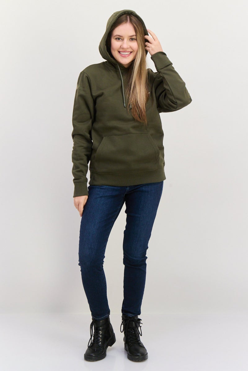 Threadbare سويت شيرت مزين بغطاء رأس للنساء، كاكي داكن - Image 4