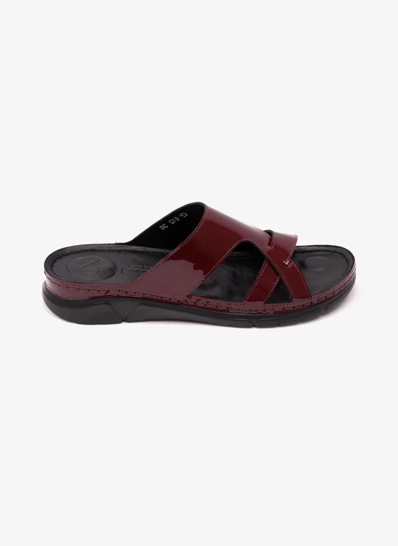 كومفورت بلس PATENT LEATHER WOMENS COMFORT PLUS SANDALS MAROON