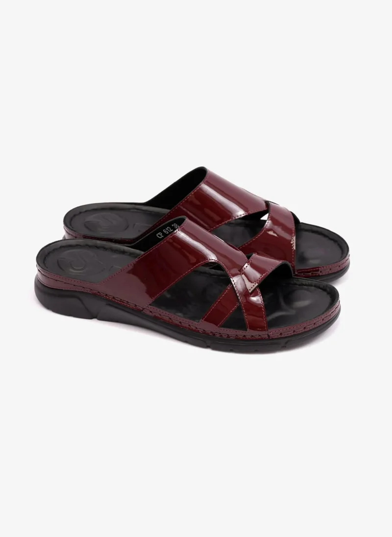 كومفورت بلس PATENT LEATHER WOMENS COMFORT PLUS SANDALS MAROON