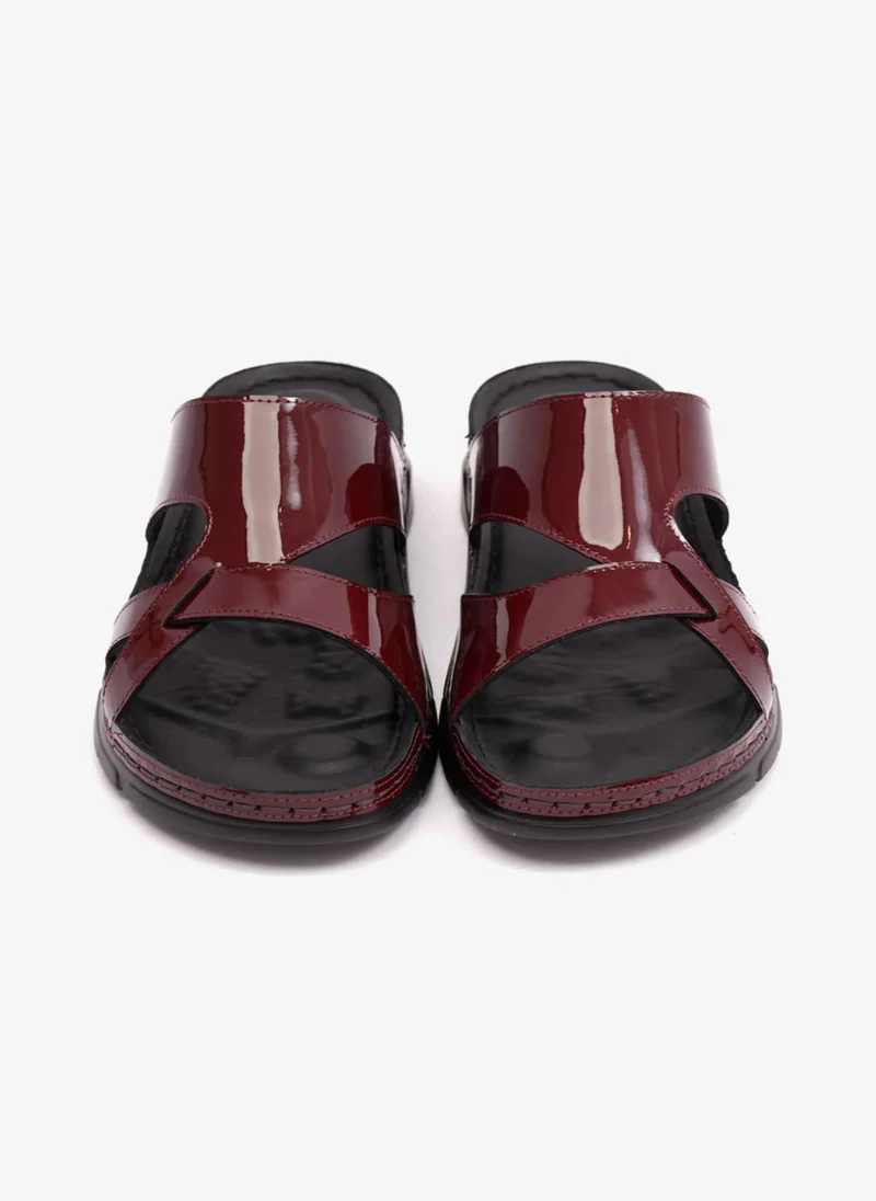 Comfort Plus PATENT LEATHER WOMENS COMFORT PLUS SANDALS MAROON