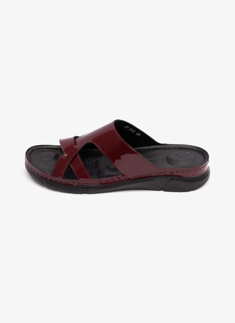 Comfort Plus PATENT LEATHER WOMENS COMFORT PLUS SANDALS MAROON