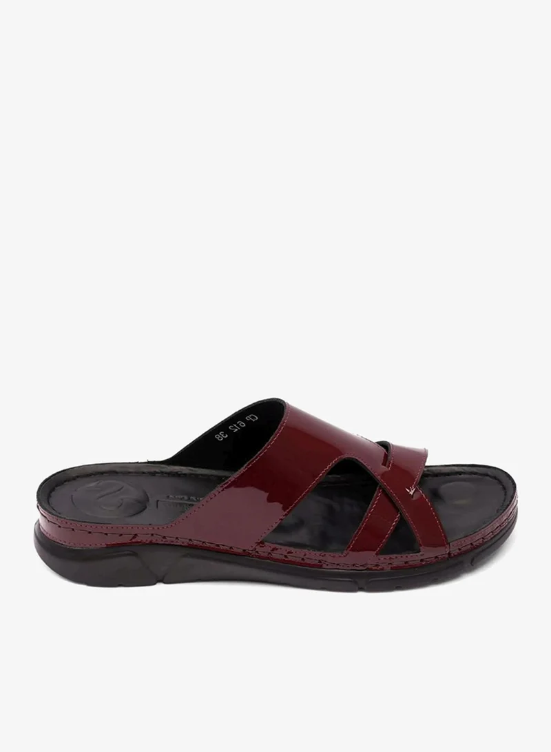 Comfort Plus PATENT LEATHER WOMENS COMFORT PLUS SANDALS MAROON