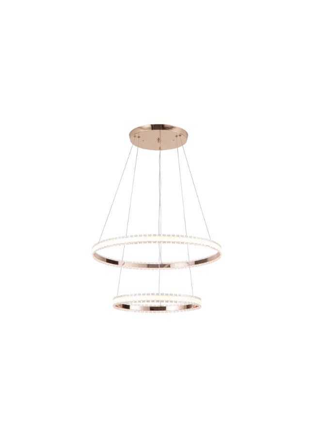 Best Power Modern LED Chandelier 6132 - 2 Rings (40cm & 60cm), 3 Lighting Modes, 60W Power, 90cm Adjustable Length - Sleek, Energy-efficient Lighting for Your Home or Office  - Image 4