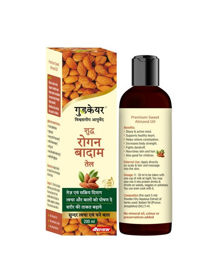 GOOD CARE GOODCARE Rogan Badam Oil 200ml | Pure Ayurvedic Almond Oil for Hair & Skin | Natural Moisturizer | No Mineral Oil or Color | Healthy Glow & Nourishment - Image 3