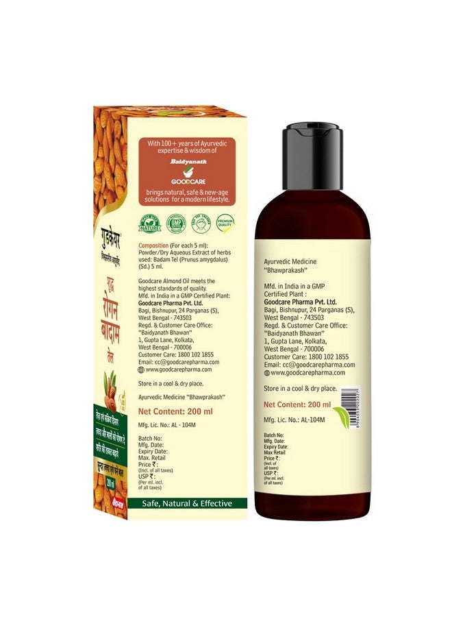 GOOD CARE GOODCARE Rogan Badam Oil 200ml | Pure Ayurvedic Almond Oil for Hair & Skin | Natural Moisturizer | No Mineral Oil or Color | Healthy Glow & Nourishment - Image 2