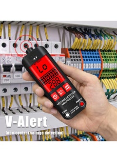 KASTWAVE م tester الجهد 3-نتائج العرض كاشف جهد غير متصل بقلم ، م Multimeter مدمج نطاق مزدوج AC 6V-1000V/90V-1000V جهاز استشعار كهربائي V-Alert جهاز اختبار السلك الحي  - Image 5