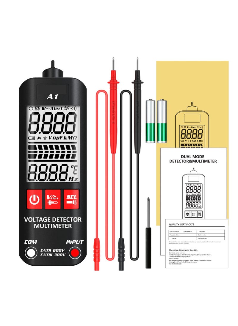 Voltage Tester 3-Results Display Non-Contact Voltage Detector Pen, Integrated Multimeter Dual Range AC 6V-1000V/90V-1000V Electrical Sensor V-Alert Live Wire Tester