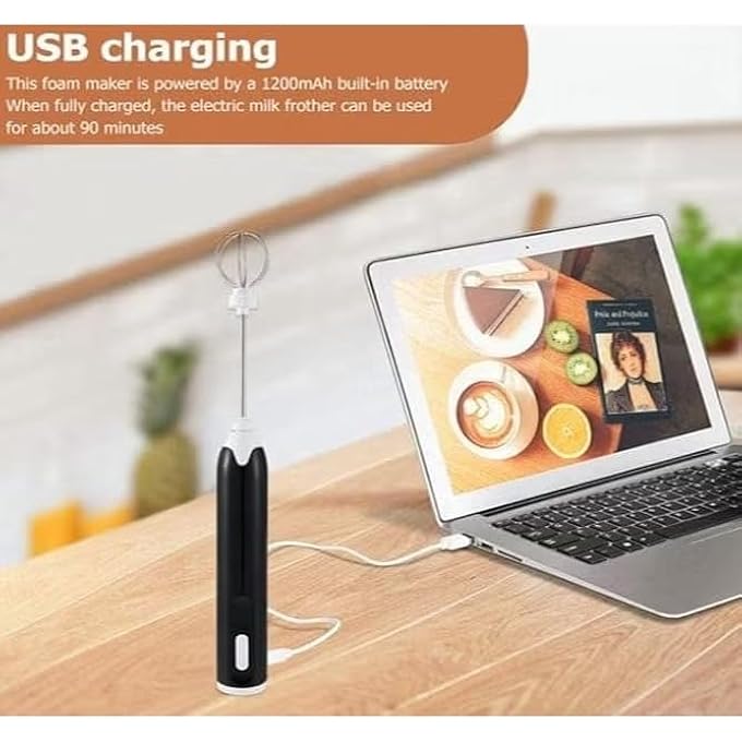 سکیلو خلاط مشروبات كهربائي صغير محمول باليد لتحضير القهوة واللاتيه والماتشا والشوكولاتة الساخنة وصانع رغوة قوي يعمل بالبطارية - Image 2