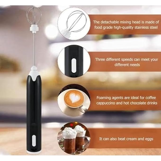 سکیلو خلاط مشروبات كهربائي صغير محمول باليد لتحضير القهوة واللاتيه والماتشا والشوكولاتة الساخنة وصانع رغوة قوي يعمل بالبطارية - Image 5