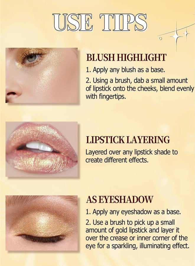 Lestpola Glitter Light Pink Metallic Lipstick for Women, Long Wear Hydrating Moisturizing Sparkly Lip Stick, Lightweight Non-Drying Waterproof Creamy Shimmer Pearl Tinted Lip Balm, High Glossy Makeup Gift-03 - Image 5