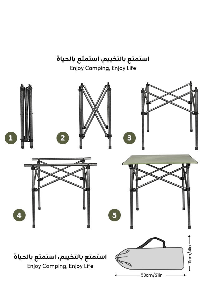 هيبوبي للطي طاولة التخييم في الهواء الطلق طاولة التخييم المحمولة 53 * 51 * 50 سم - Image 2