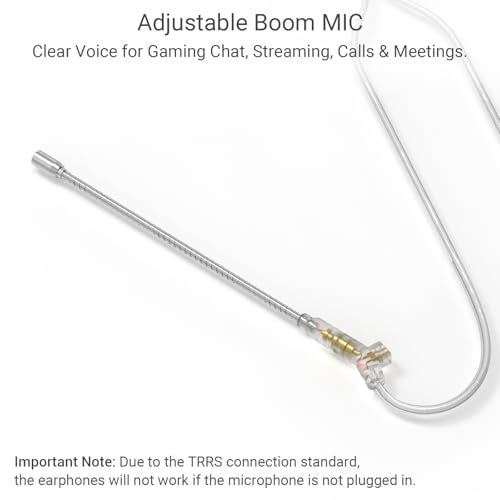 Cubilux 3.5mm 2-Pin 0.78mm IEM Cable with Microphone, Silver Plated OFC Wires Earphone Cable with Boom MIC for Wan'er S.G, ZS10 Pro, ZS10 Pro X, ZSN PRO, ZSX in-Ear Monitor, 4 Feet - Image 3