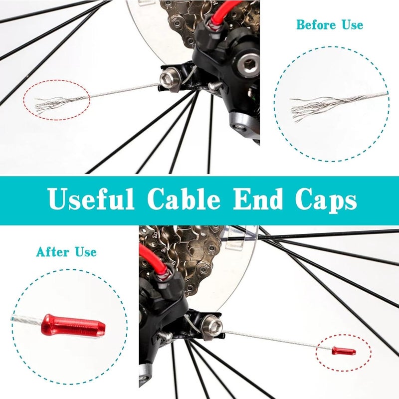 EACOZY Bike Cable End Caps, Alloy Crimps, Brake Cable End Tips for Road Mountain Bicycle - Image 2