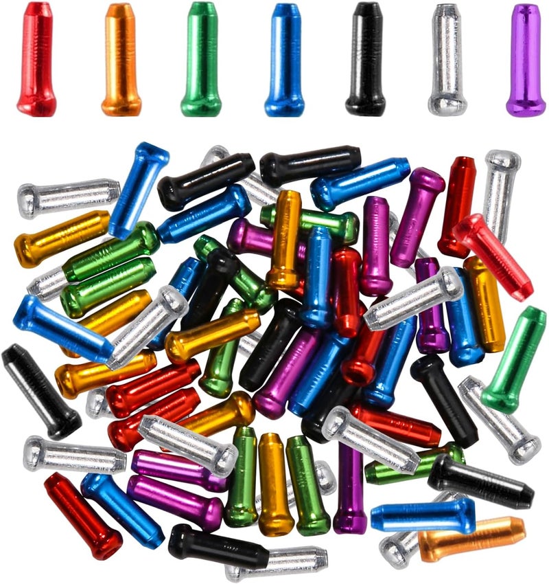 EACOZY Bike Cable End Caps, Alloy Crimps, Brake Cable End Tips for Road Mountain Bicycle - Image 1