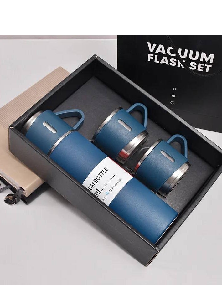 Stainless Steel Thermos Set with 3 Stainless Steel Cups - 500ml - Keeps Hot/Cold | Perfect Winter Gift - Housewarming IR  - Image 2