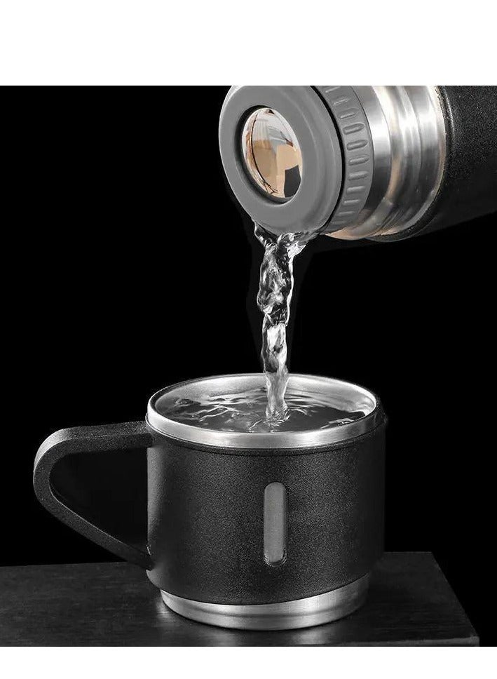 Stainless Steel Thermos Set with 3 Stainless Steel Cups - 500ml - Keeps Hot/Cold | Perfect Winter Gift - Housewarming IR  - Image 3