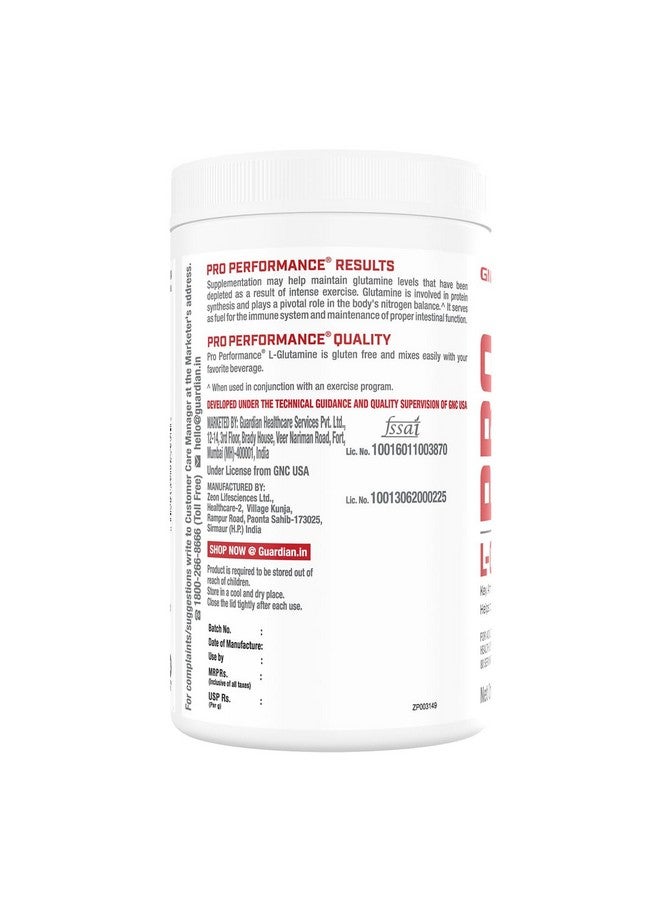 GNC Pro Performance L-Glutamine 5000 mg | 400 gm | 80 Servings | Key Amino Acid For Faster Recovery | Boosts Immunity | Supports Intestinal Function | Lactose Free | Zero Gluten | Unflavoured - Image 5