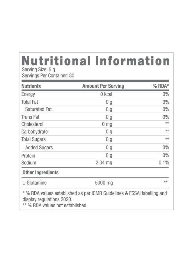 GNC Pro Performance L-Glutamine 5000 mg | 400 gm | 80 Servings | Key Amino Acid For Faster Recovery | Boosts Immunity | Supports Intestinal Function | Lactose Free | Zero Gluten | Unflavoured - Image 4