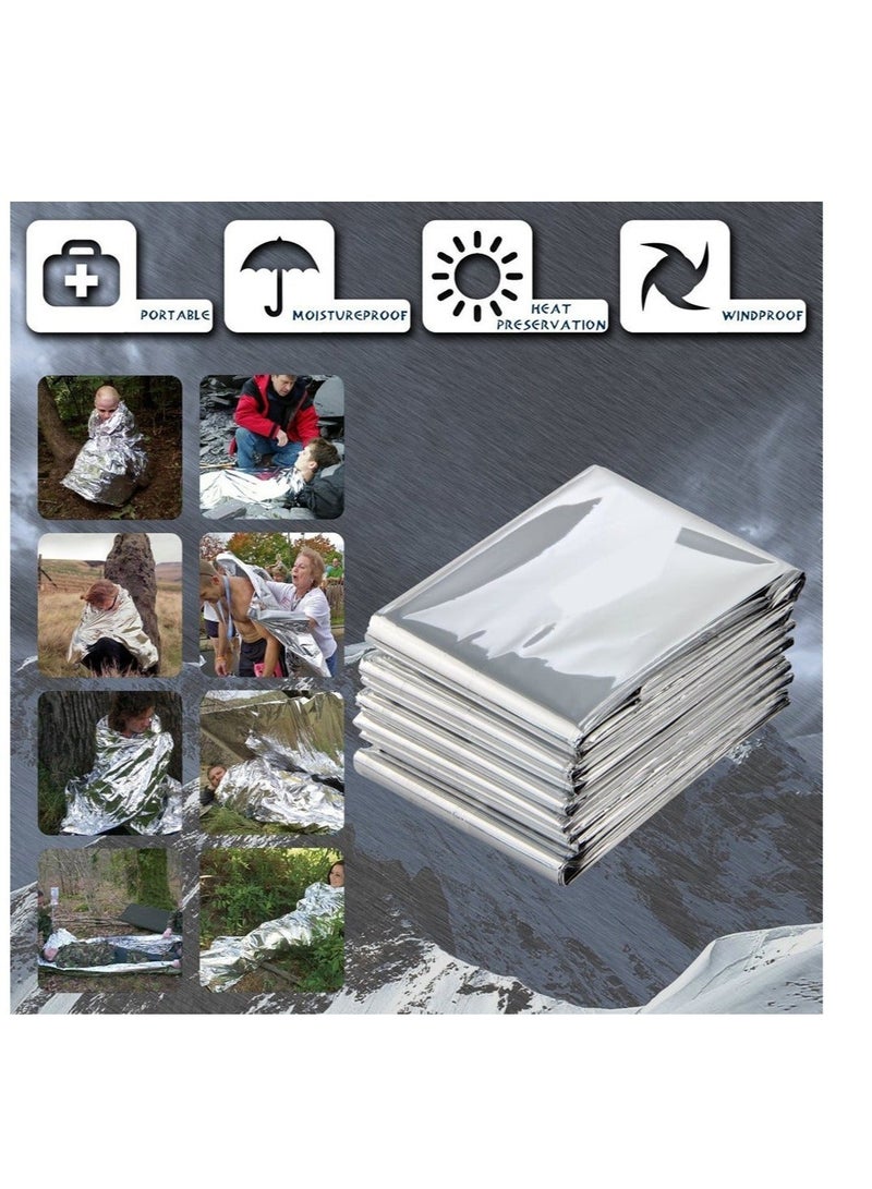 Y&D Foil Blankets, Emergency Blankets for Survival Gear and Equipment 4Pcs, Thermal Blanket Sunscreen Outdoor Gold Silver Mylar Prevent Hypothermia, 55 x 82 63 Inch  - Image 2
