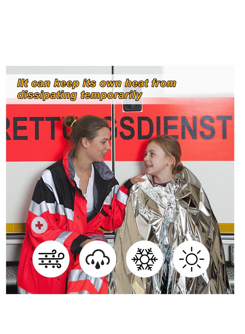 Y&D Foil Blankets, Emergency Blankets for Survival Gear and Equipment 4Pcs, Thermal Blanket Sunscreen Outdoor Gold Silver Mylar Prevent Hypothermia, 55 x 82 63 Inch  - Image 5