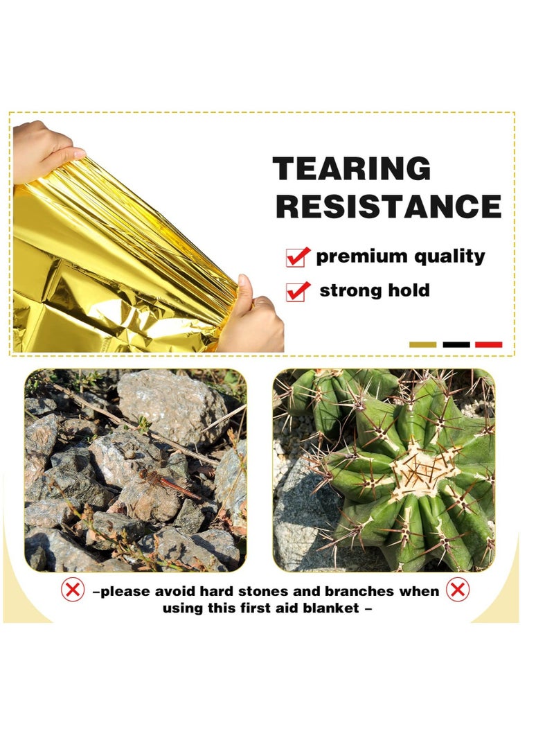 Y&D Foil Blankets, Emergency Blankets for Survival Gear and Equipment 4Pcs, Thermal Blanket Sunscreen Outdoor Gold Silver Mylar Prevent Hypothermia, 55 x 82 63 Inch  - Image 3