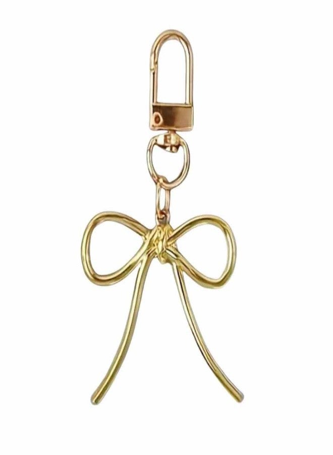Lemua Cute Gold Bow Bag Purse Charm, Bow Keychain. Bag Charm for Women and Girls, Keychain for Car Keys Backpacks Wallets - Image 1