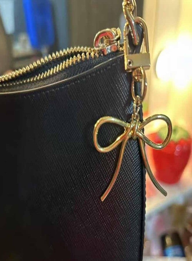 Lemua Cute Gold Bow Bag Purse Charm, Bow Keychain. Bag Charm for Women and Girls, Keychain for Car Keys Backpacks Wallets - Image 2