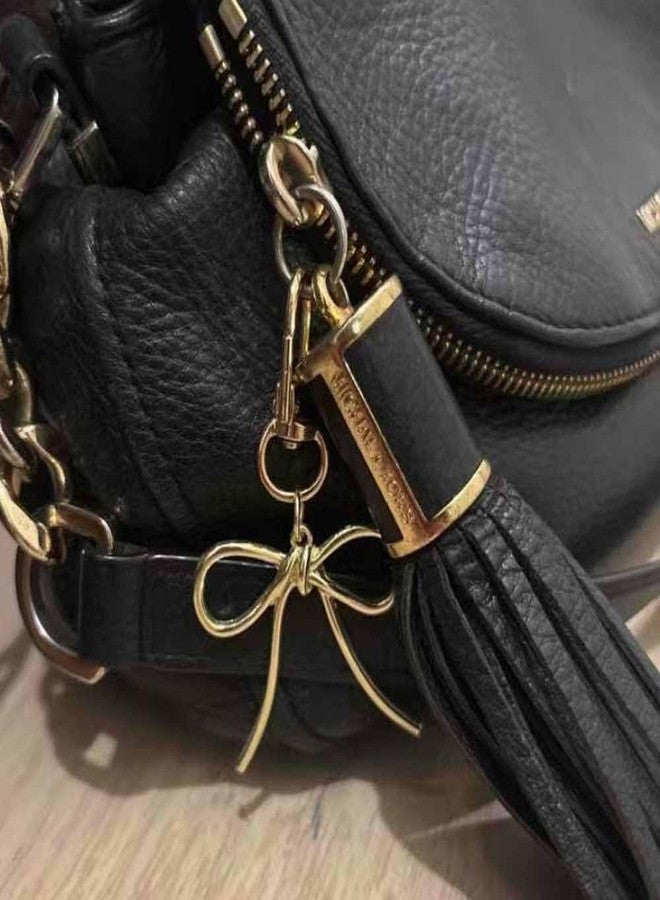 Lemua Cute Gold Bow Bag Purse Charm, Bow Keychain. Bag Charm for Women and Girls, Keychain for Car Keys Backpacks Wallets - Image 3
