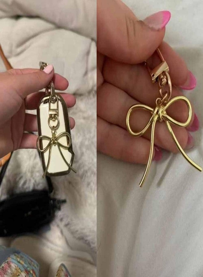 Lemua Cute Gold Bow Bag Purse Charm, Bow Keychain. Bag Charm for Women and Girls, Keychain for Car Keys Backpacks Wallets - Image 4