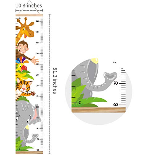 Lvpai Animals Growth Chart for Kids, Baby Height Chart, Canvas Height Measuring Rulers for Boys Girls (Animals 1) - Image 3