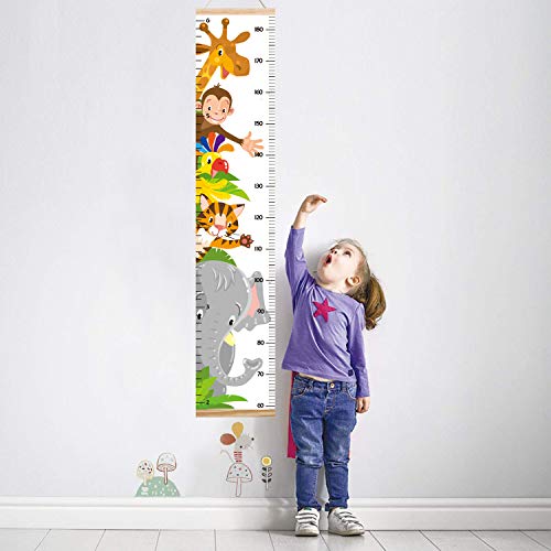 Lvpai Animals Growth Chart for Kids, Baby Height Chart, Canvas Height Measuring Rulers for Boys Girls (Animals 1) - Image 2