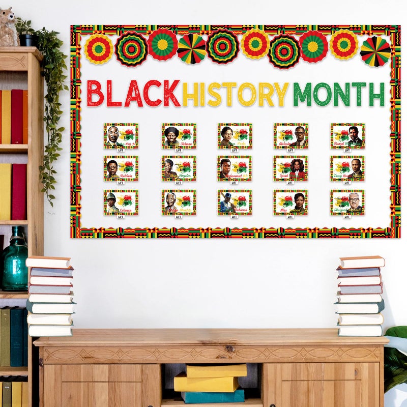 LANGASQUE Black History Month Bulletin Board Decorations, Black History Month Banner Poster Decorations for Classroom, African American Classroom Decor Office Hallway Photo Booth Backdrop Party Supplies ï»¿ - Image 4