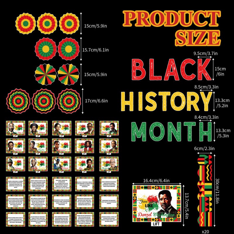 LANGASQUE Black History Month Bulletin Board Decorations, Black History Month Banner Poster Decorations for Classroom, African American Classroom Decor Office Hallway Photo Booth Backdrop Party Supplies ï»¿ - Image 5