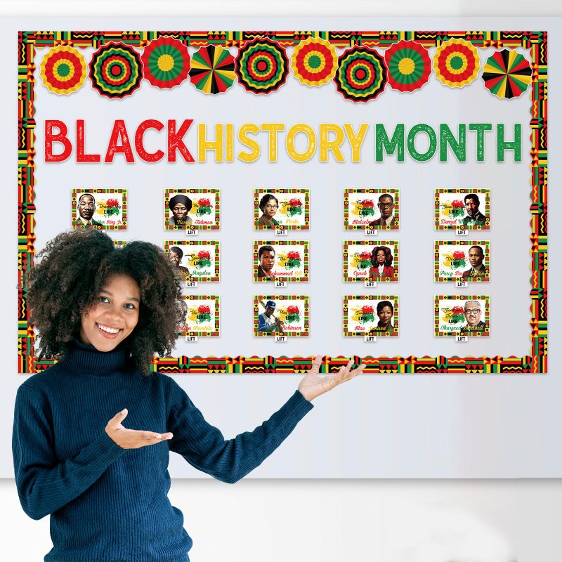 LANGASQUE Black History Month Bulletin Board Decorations, Black History Month Banner Poster Decorations for Classroom, African American Classroom Decor Office Hallway Photo Booth Backdrop Party Supplies ï»¿ - Image 2