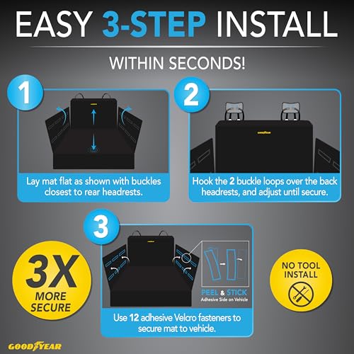 Goodyear Water Resistant SUV Cargo Cover – Heavy-Duty Trunk Protector for Dogs, Durable Liner with Side Walls, Pet Mat, Trunk Cover for SUV and Car, Car Accessories - Image 4