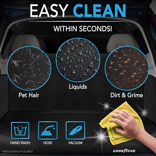 Goodyear Water Resistant SUV Cargo Cover – Heavy-Duty Trunk Protector for Dogs, Durable Liner with Side Walls, Pet Mat, Trunk Cover for SUV and Car, Car Accessories - Image 3