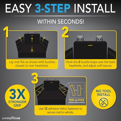 Goodyear Water Resistant SUV Cargo Cover – Heavy-Duty Trunk Protector for Dogs, Durable Liner with Side Walls, Pet Mat, Trunk Cover for SUV and Car, Car Accessories - Image 5