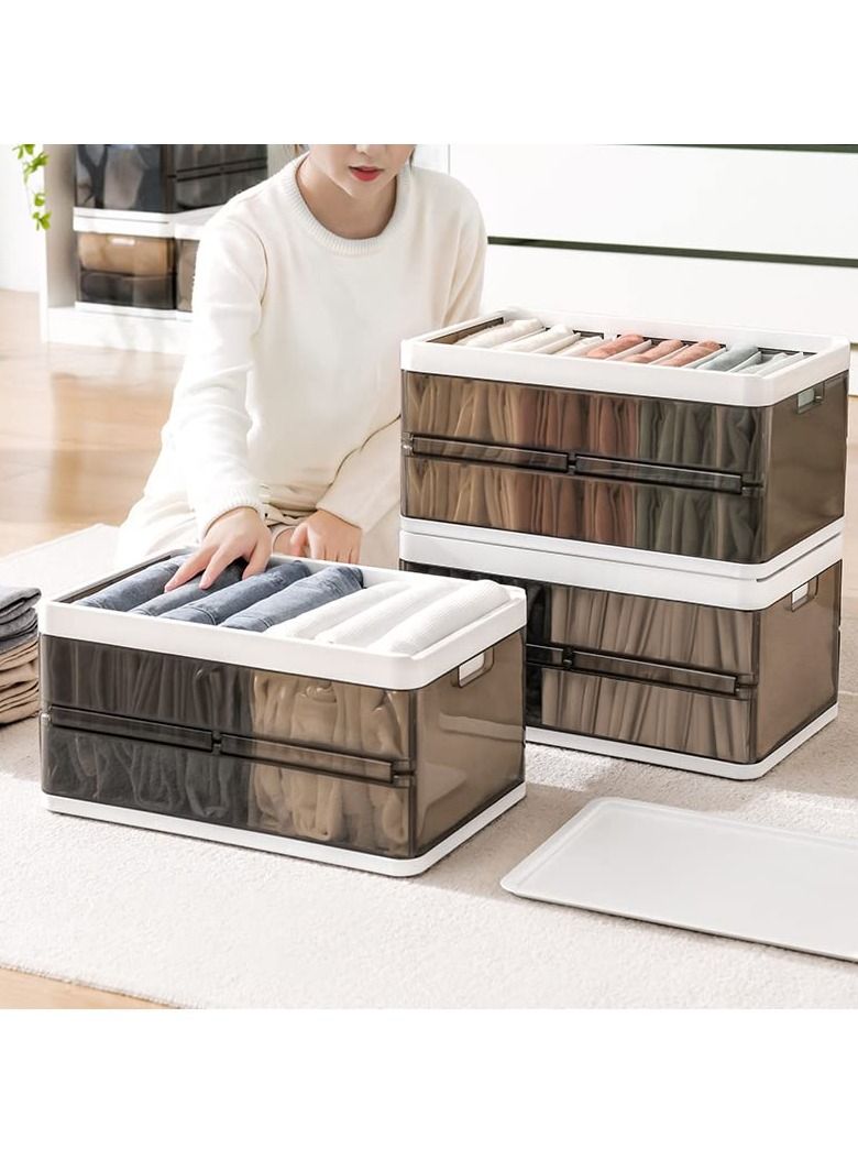 SYOSI SYOSI Wardrobe Storage Bin, Clothes Storage Organizer Underwear Drawer Organizer Stackable Plastic Storage Bin for Closet Slideable Drawer Clothes Organizer Box  - Image 2
