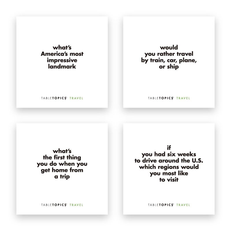 TableTopics Travel to Go Question Card Game - 40 Conversation Starter Cards About Travel, Vacations, Roadtrip Essentials for Friends, Adult Car Game - Image 4