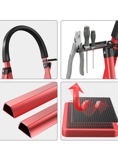 RUIYADA 5 Step Foldable Ladder Home Ladder with Wide Anti-Slip Pedal Portable Sturdy Steel Ladder with Handrails for Home and Kitchen 330 lbs Capacity Red+Black  - Image 5