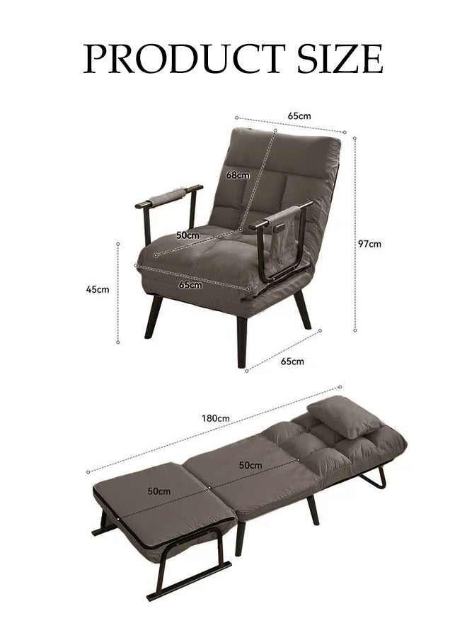 Spides Multi-Function Folding Convertible Sofa Bed Comfy Breathable Sleeper Chair with 5 Angle Adjustable Backrest 3-in-1 Convertable Single Sofa Couch Bed Chair Trifold Chaise Lounge Couch Portable Fold Out Chair Bed for Living Room, Bedroom, Apartment， Small Space - Image 3