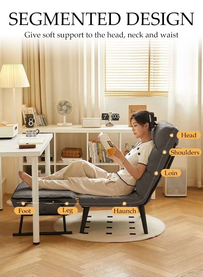 Spides Multi-Function Folding Convertible Sofa Bed Comfy Breathable Sleeper Chair with 5 Angle Adjustable Backrest 3-in-1 Convertable Single Sofa Couch Bed Chair Trifold Chaise Lounge Couch Portable Fold Out Chair Bed for Living Room, Bedroom, Apartment， Small Space - Image 2