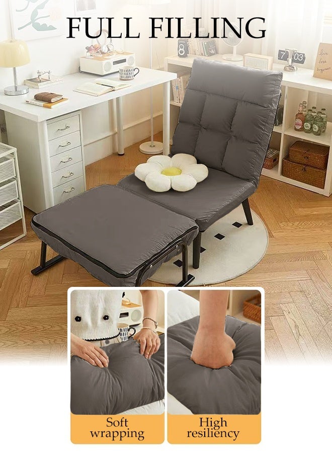Spides Multi-Function Folding Convertible Sofa Bed Comfy Breathable Sleeper Chair with 5 Angle Adjustable Backrest 3-in-1 Convertable Single Sofa Couch Bed Chair Trifold Chaise Lounge Couch Portable Fold Out Chair Bed for Living Room, Bedroom, Apartment， Small Space - Image 5