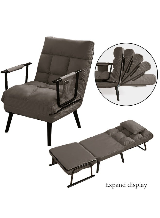 Spides Multi-Function Folding Convertible Sofa Bed Comfy Breathable Sleeper Chair with 5 Angle Adjustable Backrest 3-in-1 Convertable Single Sofa Couch Bed Chair Trifold Chaise Lounge Couch Portable Fold Out Chair Bed for Living Room, Bedroom, Apartment， Small Space - Image 1