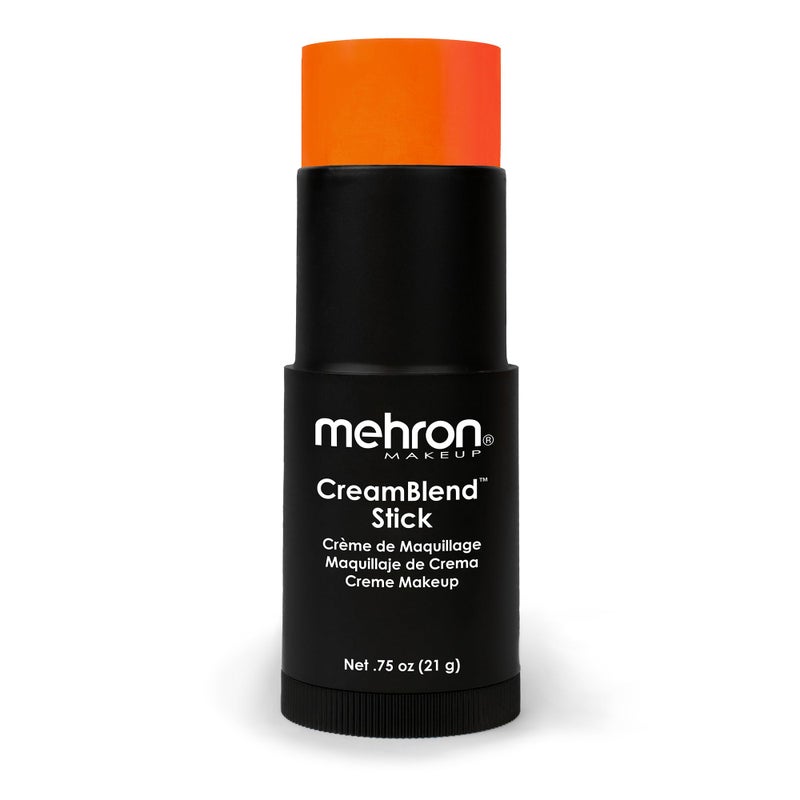 Mehron Makeup CreamBlend Stick | Face Paint, Body Paint, & Foundation Cream Makeup | Perfect for Halloween (.75 oz) (ORANGE) - Image 1